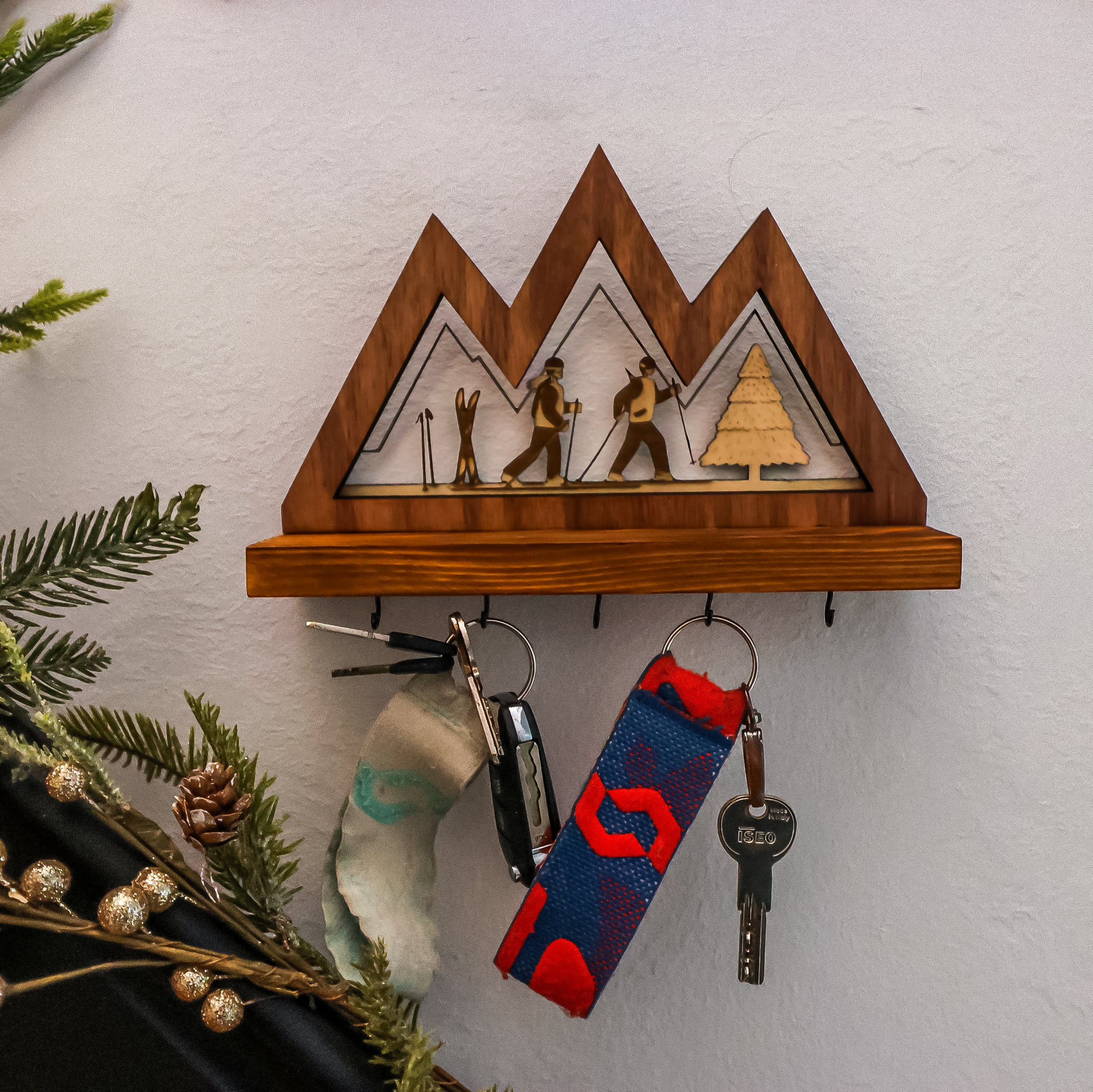 Porte-clés mural Montagne – Fabrication artisanale