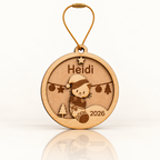 Boule de Noël Chat Personnalisée en Bois