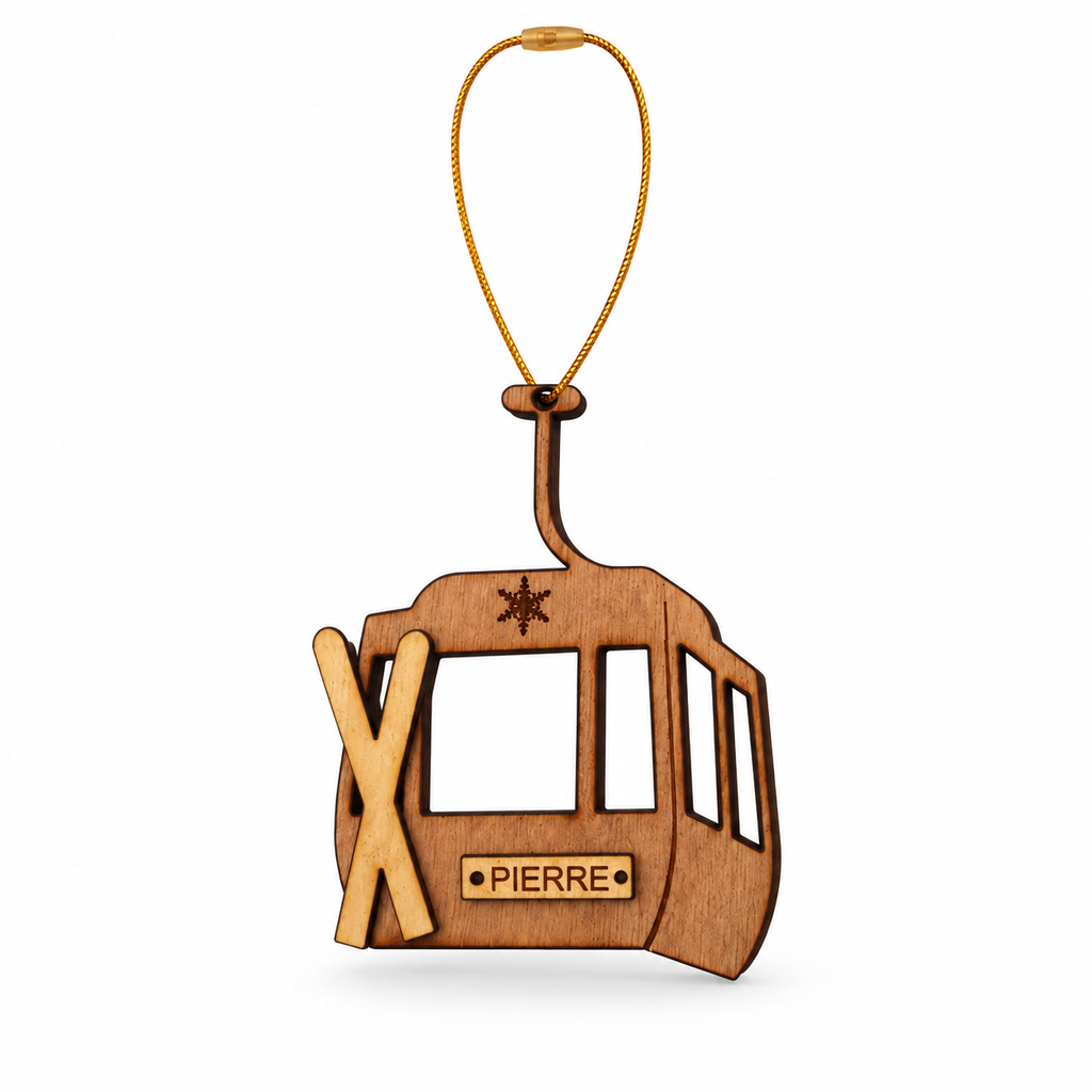 Boule de Noël Montagne Personnalisée en Bois