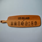 Planche à découper en bois personnalisée – Portraits de famille gravés