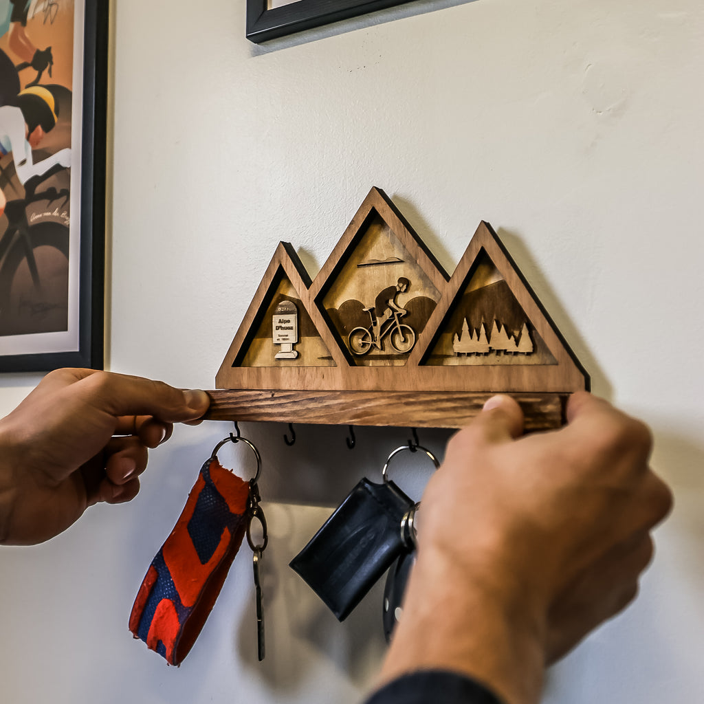 Porte-clés mural Cyclisme – Fabrication artisanale