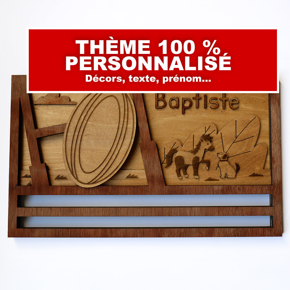 100% Personnalisé : Porte-médailles en bois