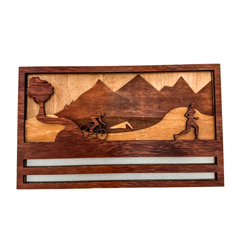 Porte-médailles en bois - Triathlon