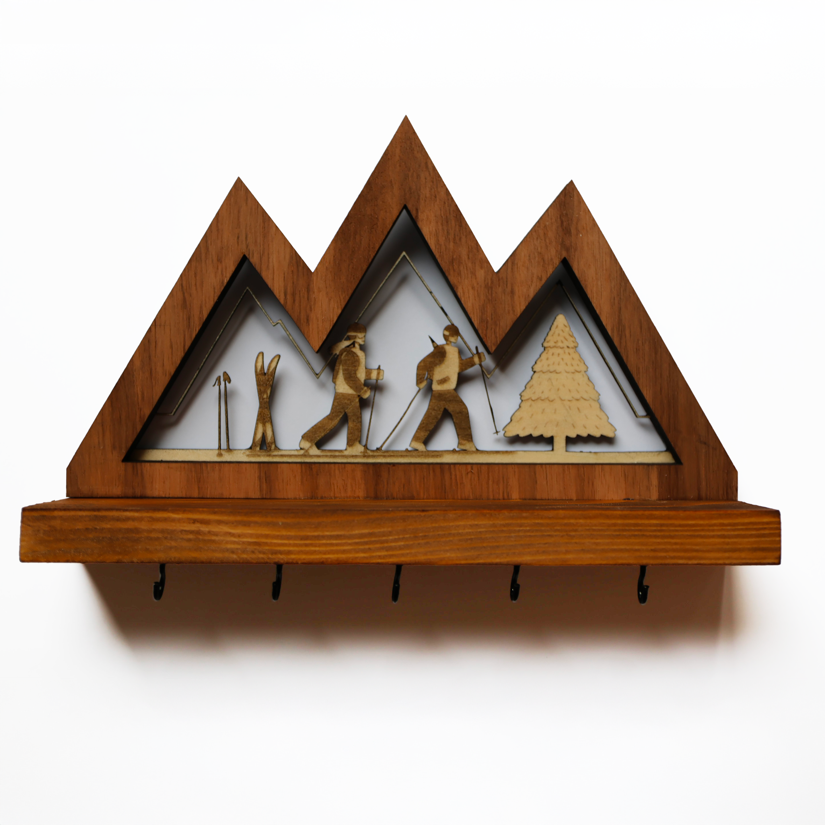 Porte-clés mural Montagne – Fabrication artisanale