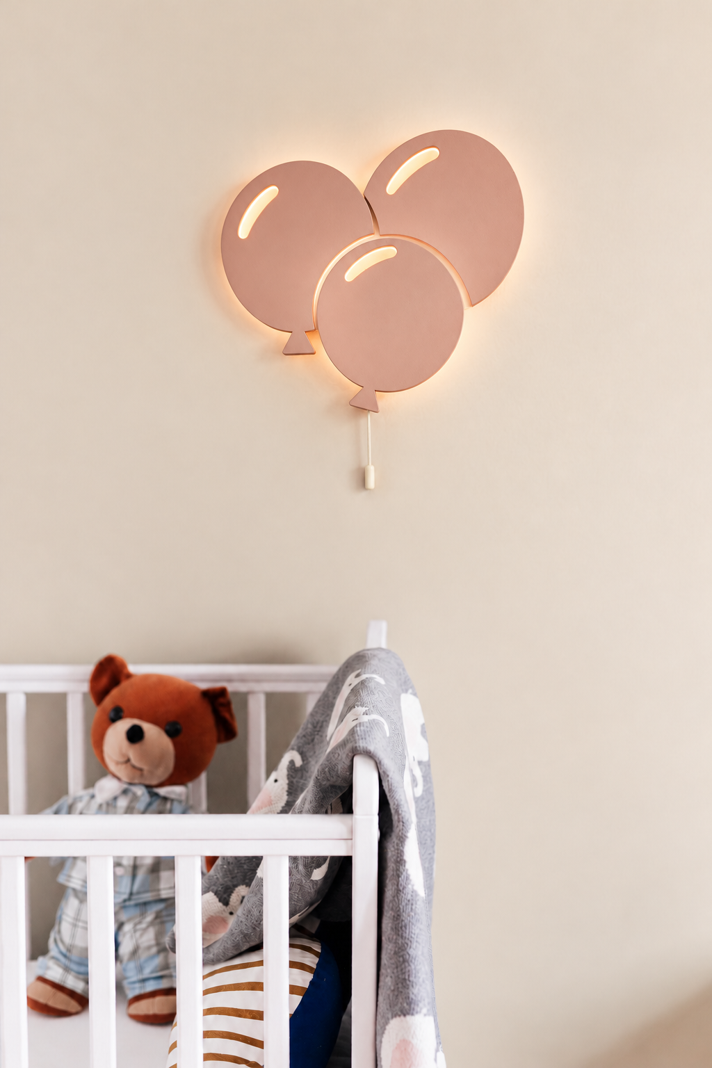 Veilleuse en bois Ballons - rose🎈