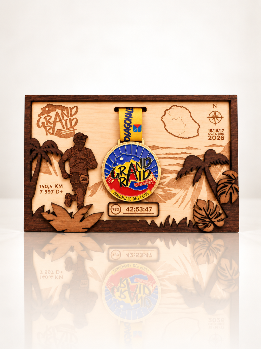 Trophée porte-médaille 100% personnalisé – Souvenir de course