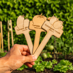 Étiquettes potager personnalisées en bois – Pics de jardin gravés